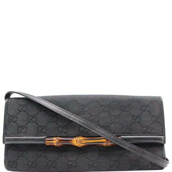 Gucci Handbags - GUCCI  Bamboo GG Monogram Canvas Clutch